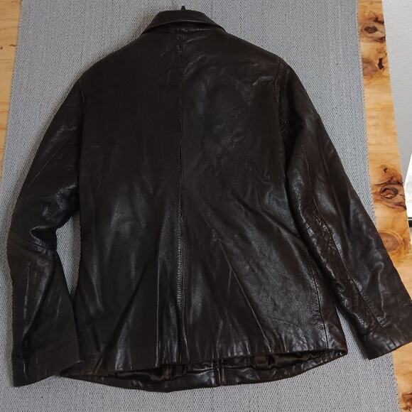 James & John ITALY Vintage Leather Jacket Womens Medium Euro4X Saddle Brown Boho - Picture 8 of 16